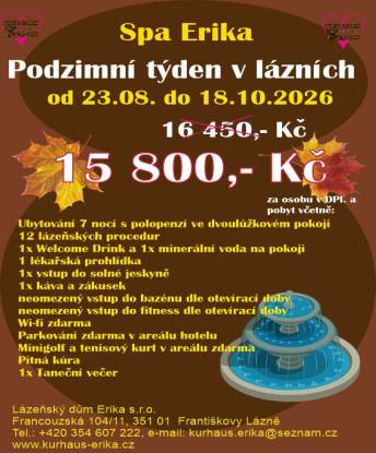Pobyt podzim, lázně, akce